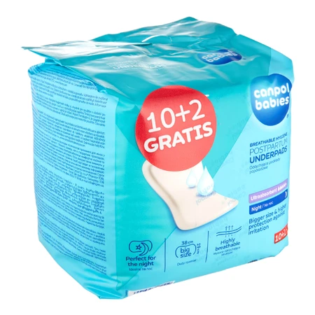 Canpol Babies, postnatale ademende nachtpon, 10 stuks + 2 stuks gratis