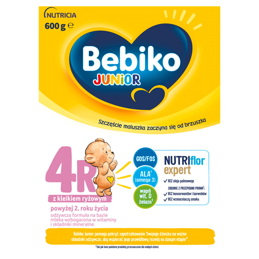 Bebiko Junior 4R Nutriflor Expert set, milk-based nutritious formula with rice porridge, over 2 years, 3 x 600 g