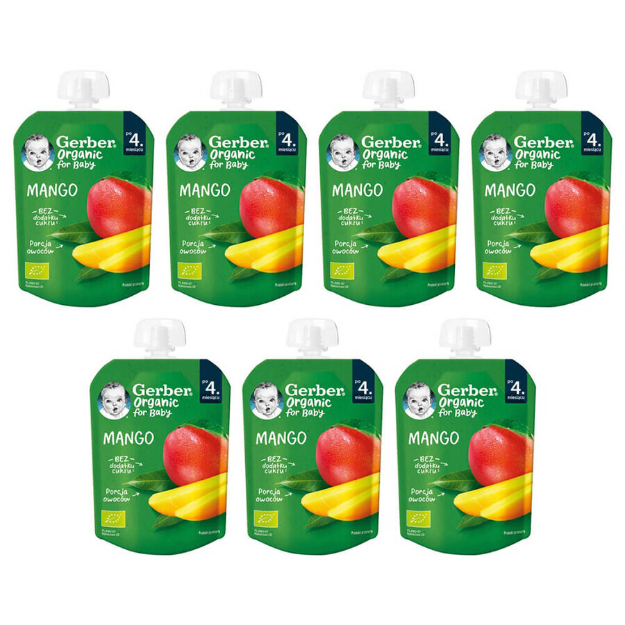 Cumpără Gerber Organic Dessert set într-un tub, mango, după 4 luni, 7 x 80 g Gerber Organic Dessert set într-un tub, mango, după 4 luni, 7 x 80 g