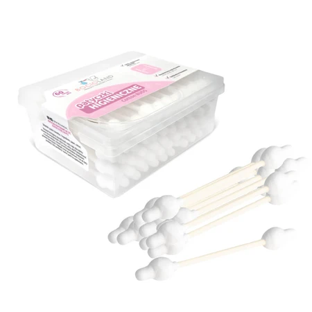 Bocioland, cotton ear buds with plug, 60 pieces
