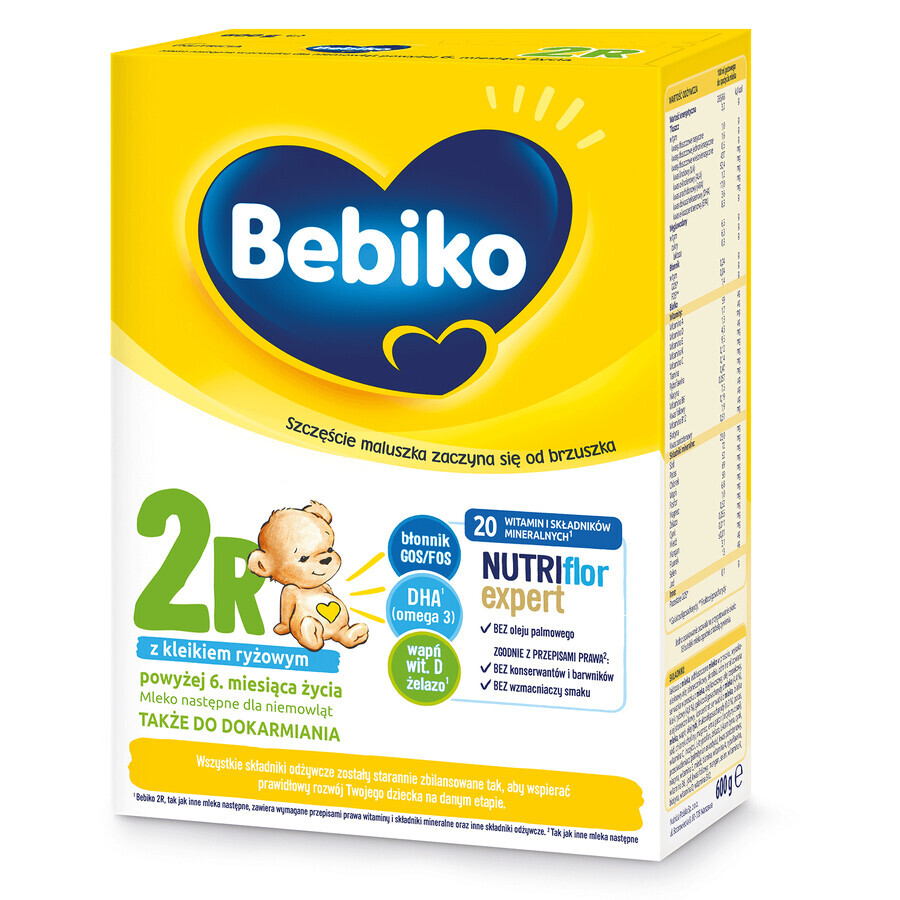 Set Bebiko 2R Nutriflor Expert, follow-on milk with rice porridge, over 6 months, 3 x 600 g