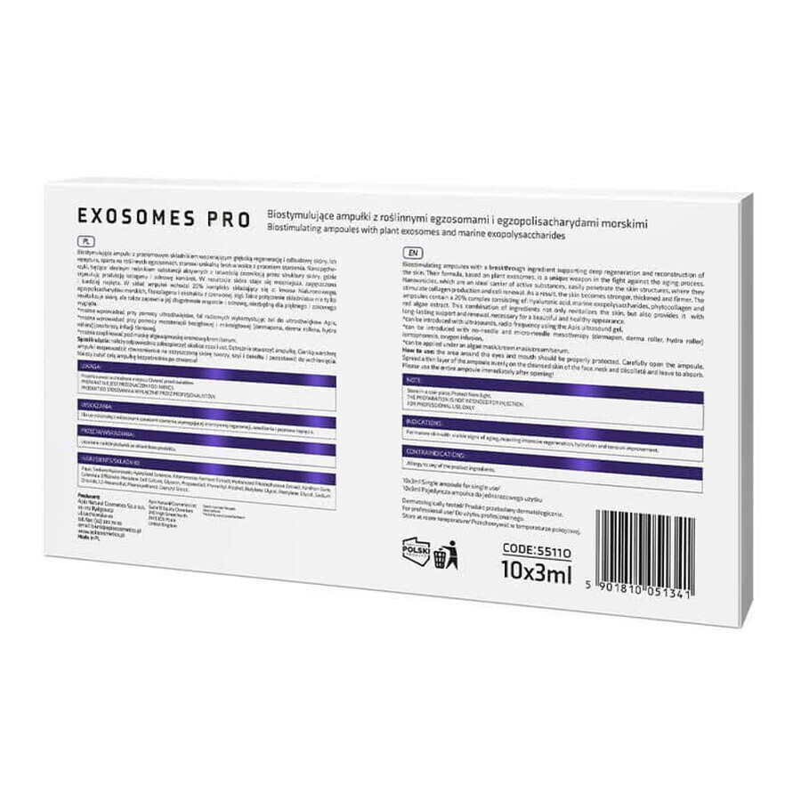 Apis Exosomes Pro, fiale biostimolanti con esosomi vegetali, 3 ml x 10 fiale