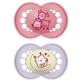 MAM Original, sucette, silicone, orthodontique, phosphorescente, Planet Love Day&Night, bébé fille, 6-16 mois, 2 pièces