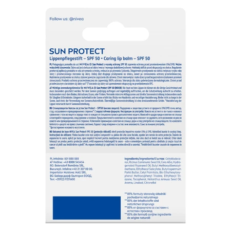 Nivea Sun Protect, rouge à lèvres nourrissant, SPF 50, 4.8 g