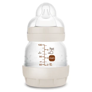 MAM Perfect Start Anti-Colic, anti-koliekfles met siliconenspeen, Planet Love, unisex, vanaf de geboorte, 130 ml