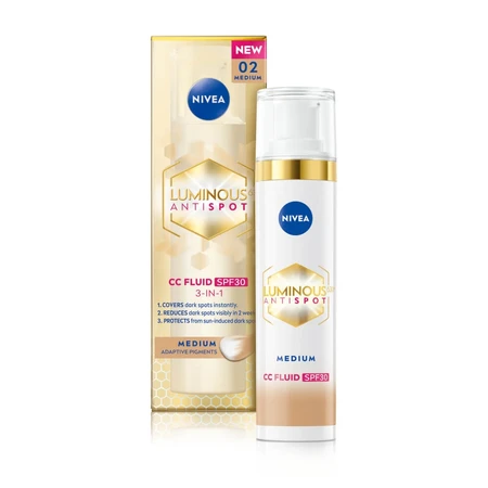 Nivea Luminous Anti Spot, 3-in-1 anti-pigmentation CC cream, medium, SPF 30, 40 ml