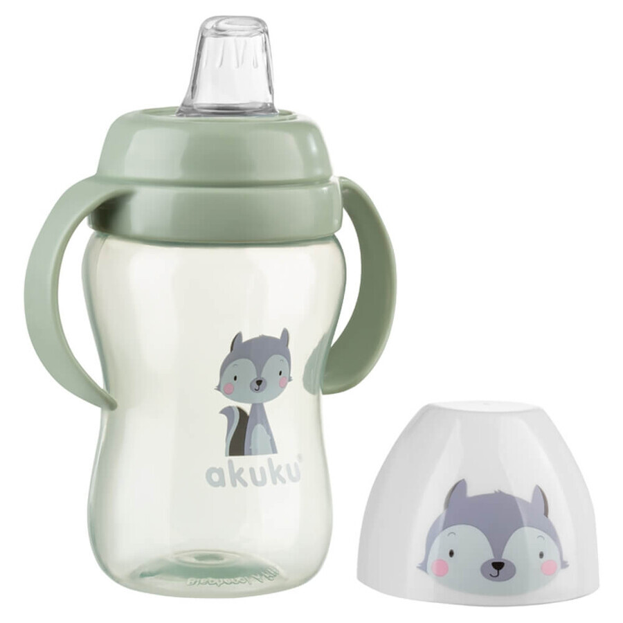 AKUKU Soft-Mouth-Flasche, Waschbär, ab 6 Monaten, 240 ml