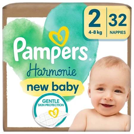 Pampers Harmonie, pañales, talla 2, 4-8 kg, 32 unidades