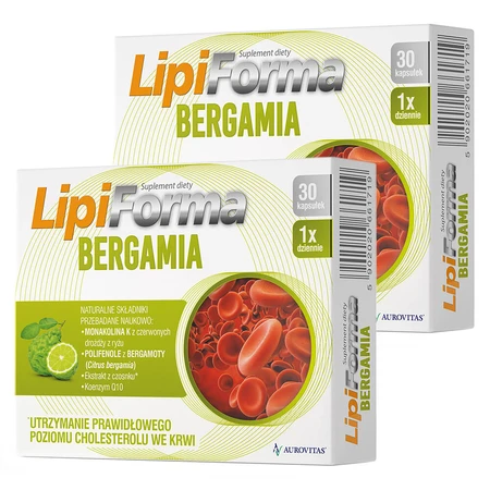 Set pour un taux de cholestérol normal, LipiForma Bergamia, 2 x 30 gélules