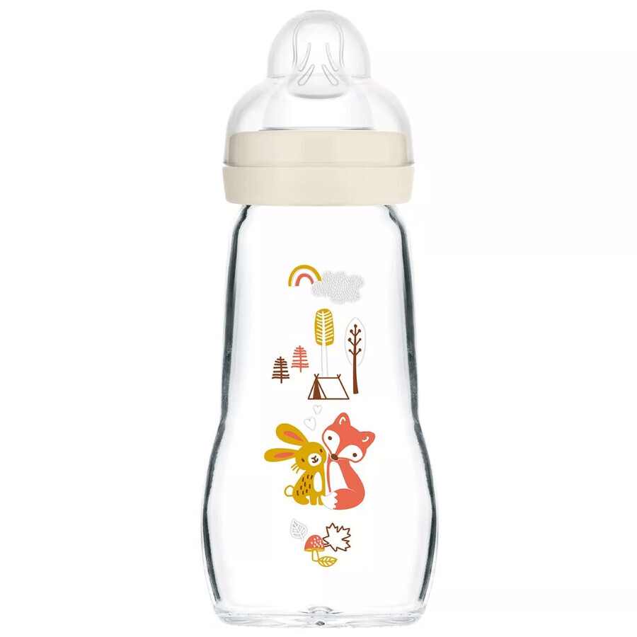 MAM Feel Good, bottle, with silicone teat, Forest, unisex, from 2 months, 260 ml
