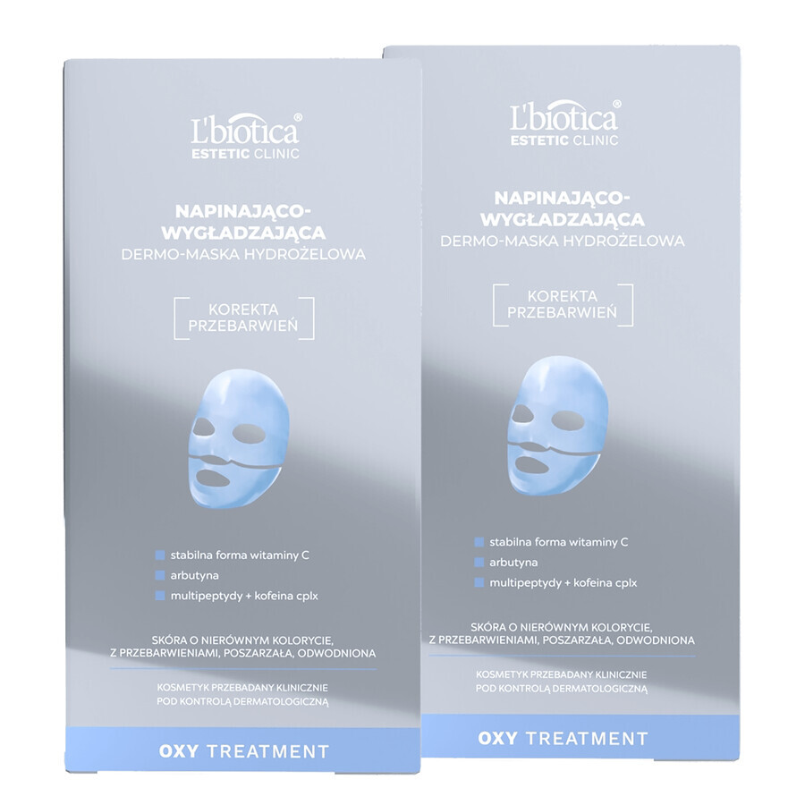 Set L'Biotica Aesthetic Clinic OXY, regenerating and fortifying hydrogel dermo-mask, 2 pieces