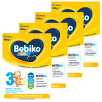 Bebiko Junior 3 Nutriflor Expert set, formula nutriente a base di latte, oltre 1 anno, 4 x 600 g Bebiko Junior 3 Nutriflor Expert set, formula nutriente a base di latte, oltre 1 anno, 4 x 600 g
