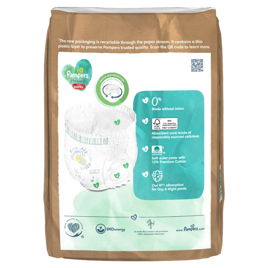 Pampers Harmonie Pants, couches, taille 6, 15 kg+, 19 pcs