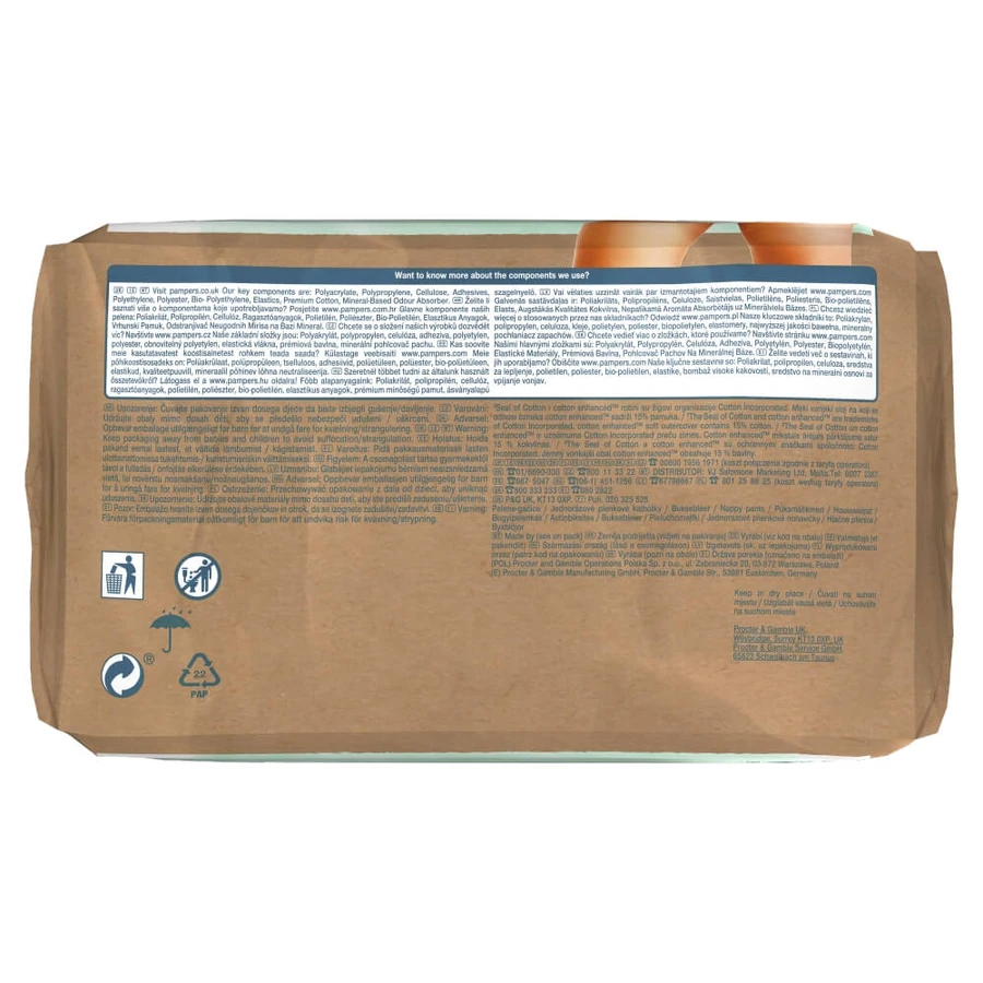 Pampers Harmonie Pants, couches, taille 6, 15 kg+, 19 pcs