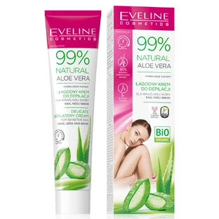 Eveline Cosmetics Crema Depilatoria de Aloe Vera 99% Natural para Manos, Pies y Bikini 125 ml