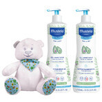 Set Mustela Bebe Enfant, lavaggio delicato del corpo e della testa, dalla nascita, 2 x 750 ml + confezione di orsetti in omaggio Set Mustela Bebe Enfant, lavaggio delicato del corpo e della testa, dalla nascita, 2 x 750 ml + confezione di orsetti in omaggio
