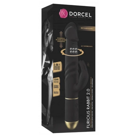 Dorcel Furious Rabbit 2.0, rabbit vibrator, black