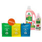 Frosch set, fabric softening gel, pomegranate, 2 x 1.5 l + fabric softening concentrate, pomegranate, 750 ml + waste separation bags, 3 free of charge