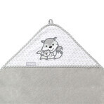 BabyOno Natural Bamboo, bathrobe with hood, 100 x 100 cm, bamboo, gray, 1 pc + head wash bucket, green, 1 free
