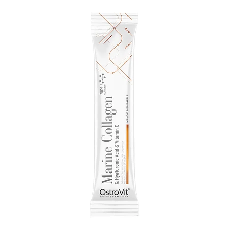 OstroVit collagène marin + acide hyaluronique + vitamine C, arôme noix de coco et pêche, 5 g x 30 sachets
