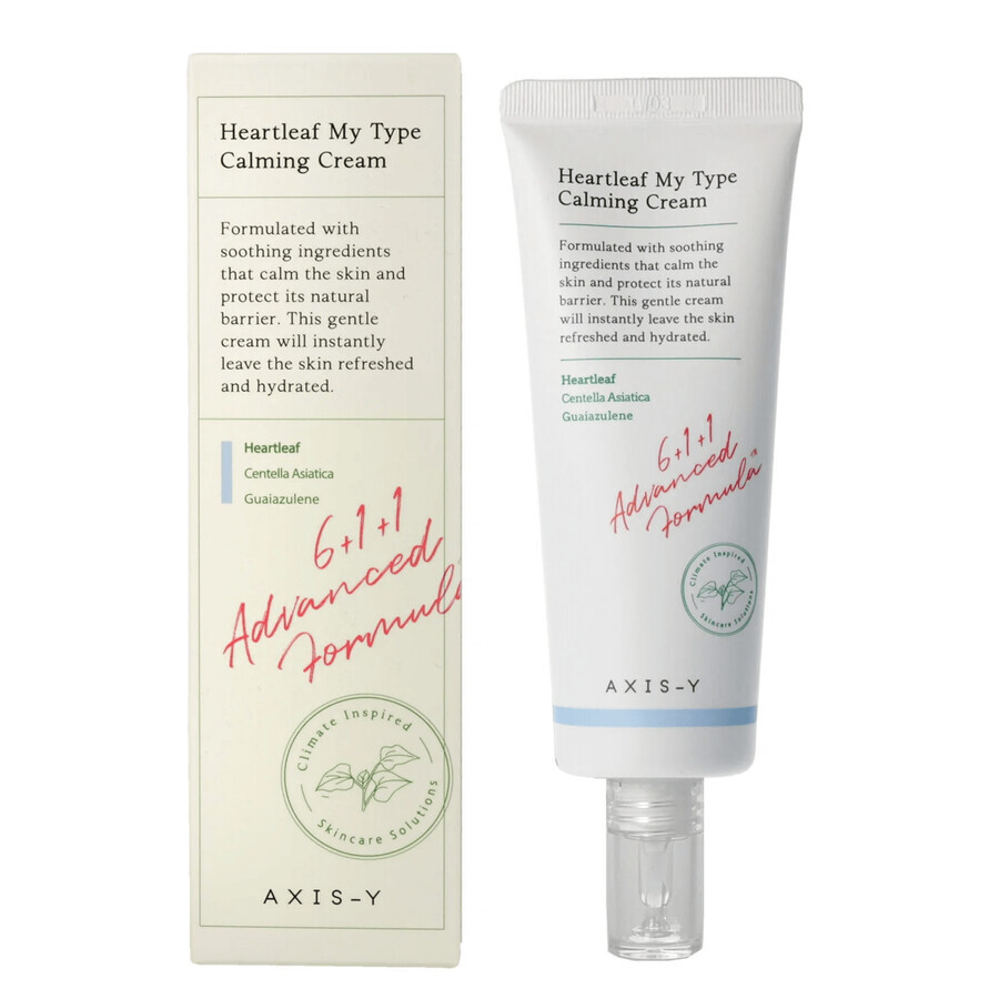 Axis-y Heartleaf My-Type Calming Cream, crème hydratante et apaisante pour le visage, 60 ml