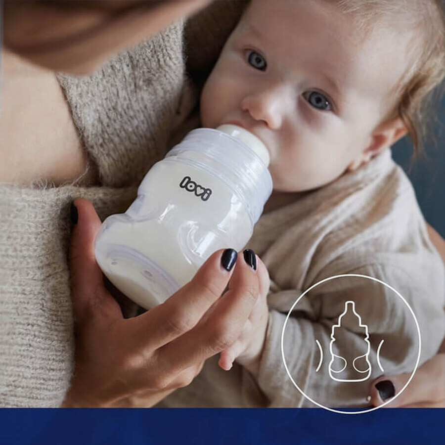 Lovi Medical+ set, anti-colic bottle with dynamic nipple, mini, from birth, 2 x 150 ml DECORATED PACK