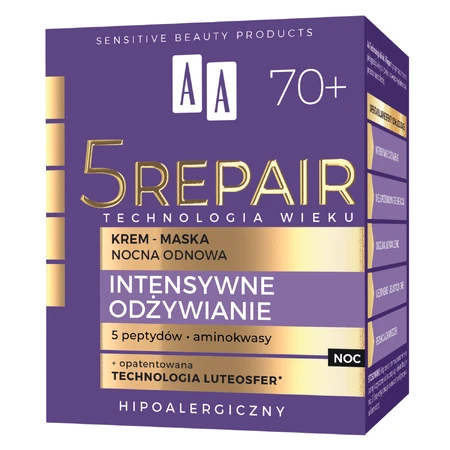 AA Age Technology 5 Repair Nutrición Intensiva Mascarilla Crema de Noche Reparadora 70+ 50ml
