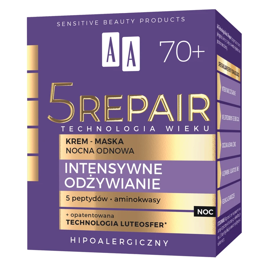 AA Age Technology 5 Repair Nutrición Intensiva Mascarilla Crema de Noche Reparadora 70+ 50ml
