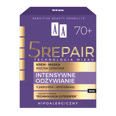 AA Age Technology 5 Repair Nutrición Intensiva Mascarilla Crema de Noche Reparadora 70+ 50ml