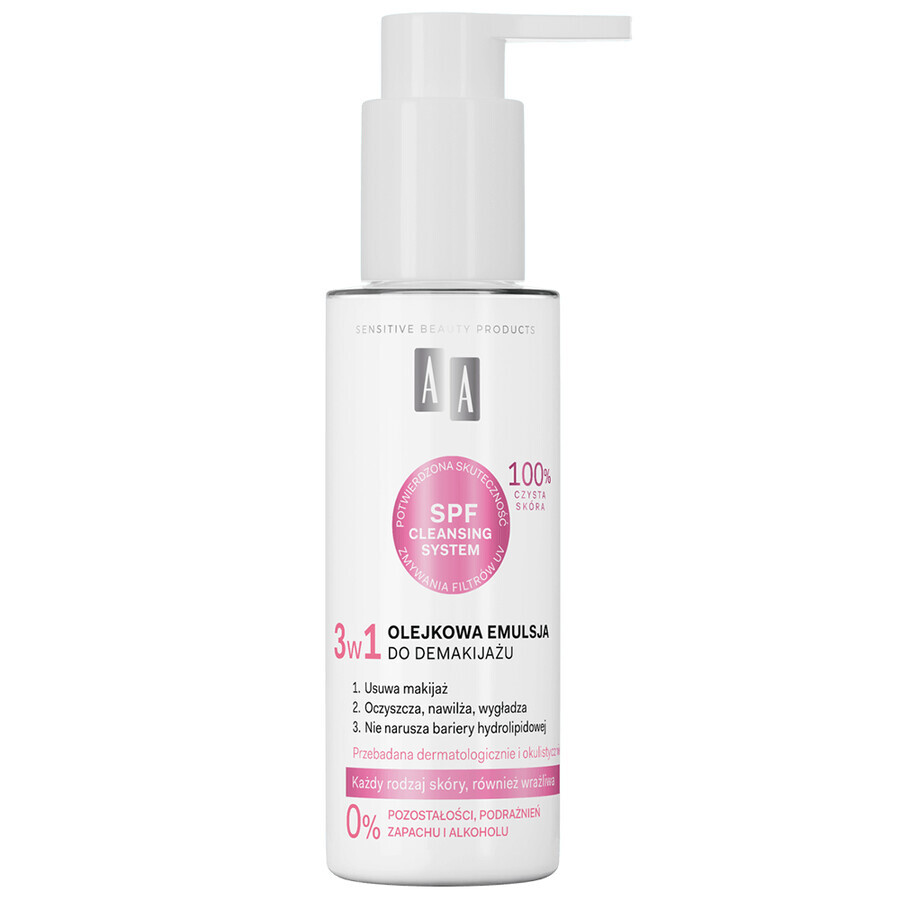 AA Pure Derma 3-in-1 oil-based cleansing emulsion, 150 ml