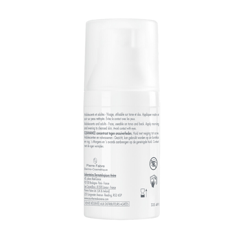 Avene Cleanance ComedoMed, concentrato contro le imperfezioni, pelle a tendenza acneica, 30 ml + acqua micellare per viso e occhi, 100 ml in omaggio