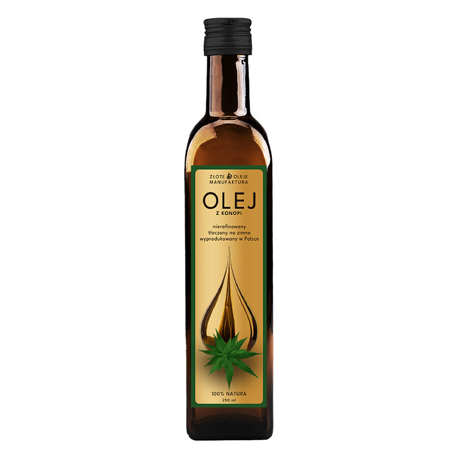 Goldfarmex Golden Oils Olio di canapa, spremuto a freddo, non raffinato, 250 ml