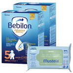 Set Bebilon Advance Pronutra 5 Junior, lait maternisé pour enfants d'âge préscolaire, 2 x 1000 g + lingettes humides Mustela, 60 pièces gratuites Set Bebilon Advance Pronutra 5 Junior, lait maternisé pour enfants d'âge préscolaire, 2 x 1000 g + lingettes humides Mustela, 60 pièces gratuites