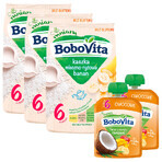 BoboVita Set Porridge au lait et au riz, banane, sans gluten, après 6 mois, 3 x 230 g + Mousse en tube, banane avec mangue et noix de coco, 2 x 80 g gratuit BoboVita Set Porridge au lait et au riz, banane, sans gluten, après 6 mois, 3 x 230 g + Mousse en tube, banane avec mangue et noix de coco, 2 x 80 g gratuit
