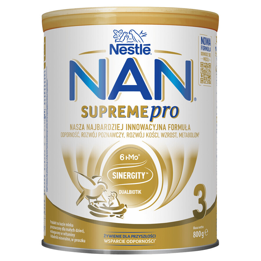 Set Nestle NAN Supremepro 3 HMO, latte di proseguimento per bambini di età superiore a 1 anno, 4 x 800 g