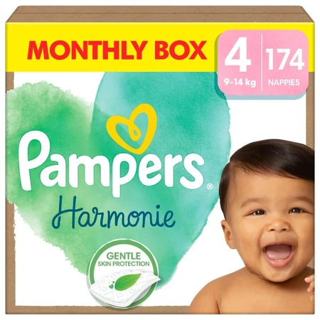 Pampers Harmonie, pañales, talla 4, 9-14 kg, 174 piezas