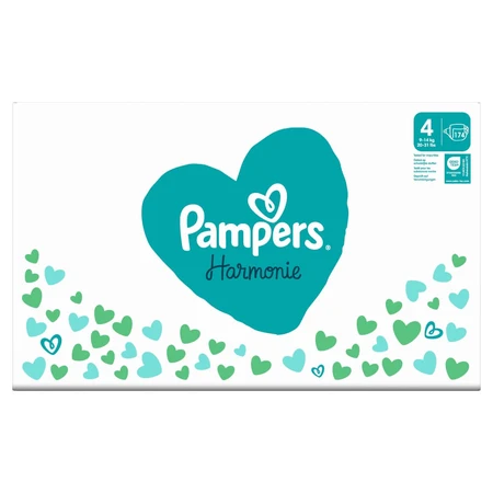 Pampers Harmonie, pañales, talla 4, 9-14 kg, 174 piezas