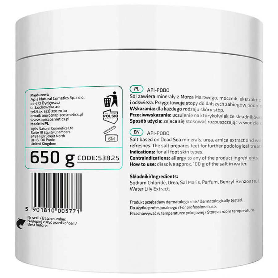 Apis Professional Api-Podo, sale da bagno per piedi, 650 g