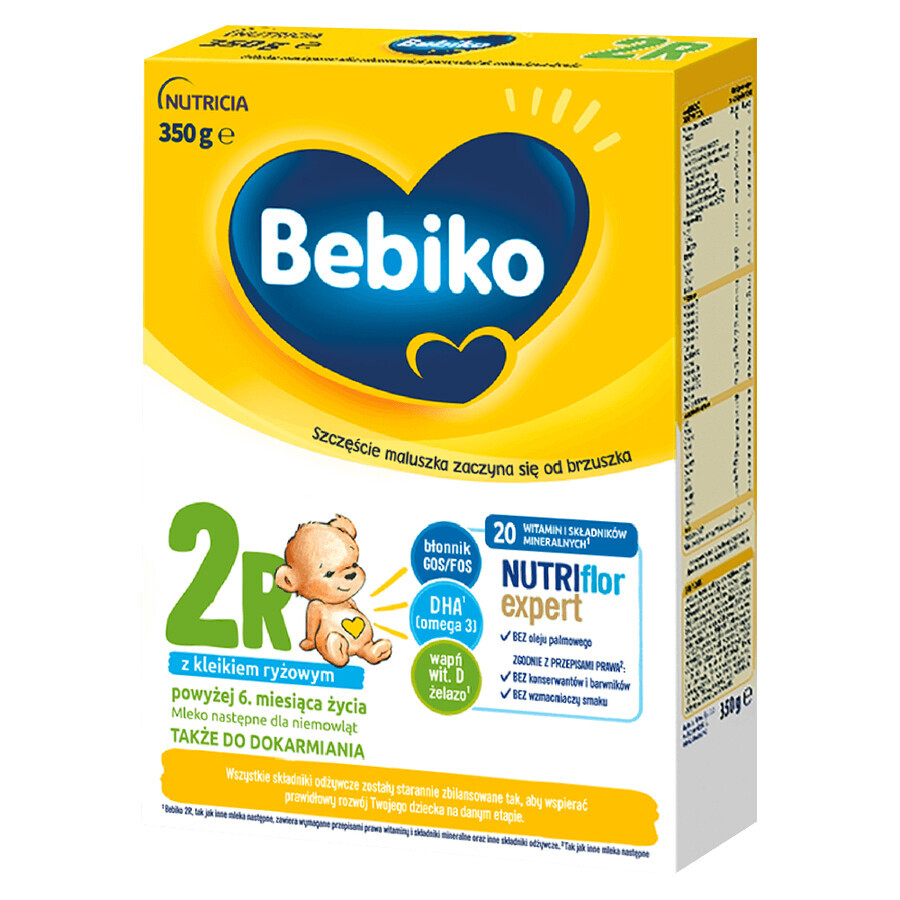 Set Bebiko 2R Nutriflor Expert, latte di proseguimento con porridge di riso, oltre 6 mesi, 3 x 350 g