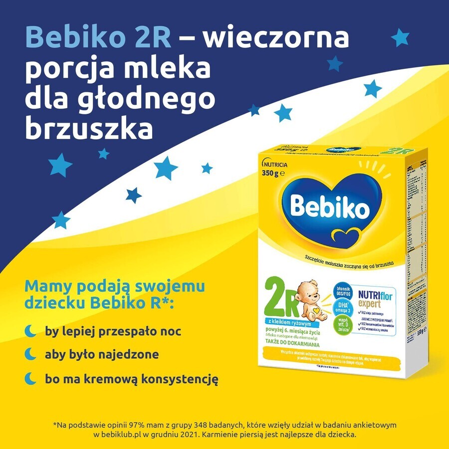 Set Bebiko 2R Nutriflor Expert, latte di proseguimento con porridge di riso, oltre 6 mesi, 3 x 350 g