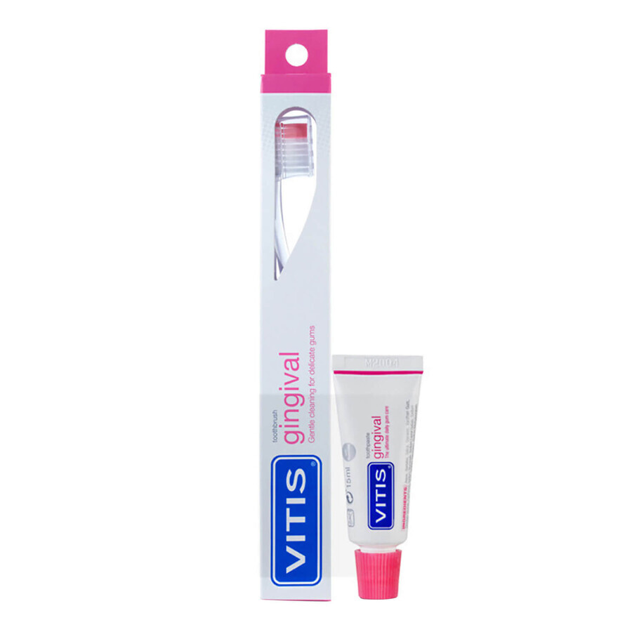 Buy Vitis Gingival, toothbrush, soft, 1 pc + toothpaste, 15 ml Vitis Gingival, toothbrush, soft, 1 pc + toothpaste, 15 ml