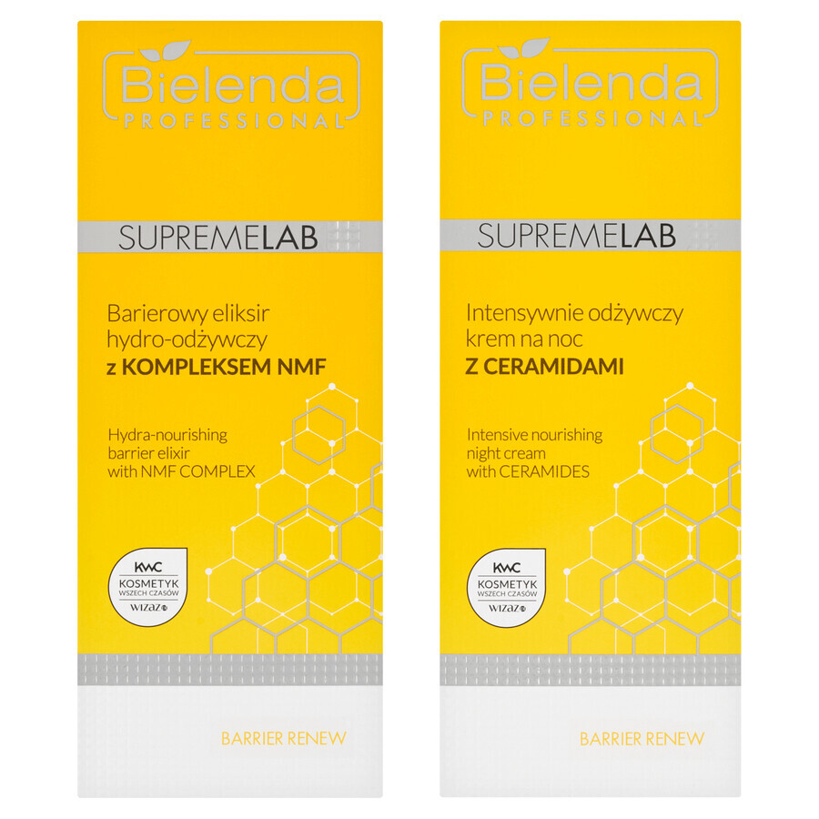 Set Bielenda Professional SupremeLAB Barrier Renew, nourishing night cream 50 ml + Barrier hydro-nourishing facial elixir 50 ml