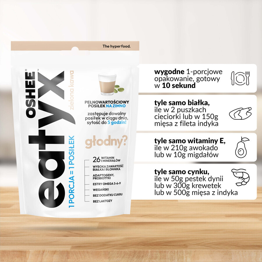 OSHEE Eatyx, repas froid en poudre, végétalien, café vert, 90 g