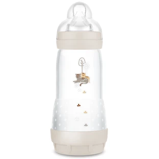 MAM Perfect Start Anti-Colic, anti-koliekfles met siliconenspeen, Planet Love, unisex, vanaf 4 maanden, 320 ml