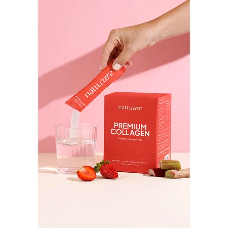 Natu.Care Premium Collagen 5000 mg, goût fraise-rhubarbe, 30 sachets