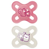 MAM Original Start, speen, silicone, orthodontisch, Planet Love, baby meisje, 0-2 maanden, 2 stuks