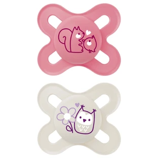 MAM Original Start, pacifier, silicone, orthodontic, Planet Love, baby girl, 0-2 months, 2 pieces
