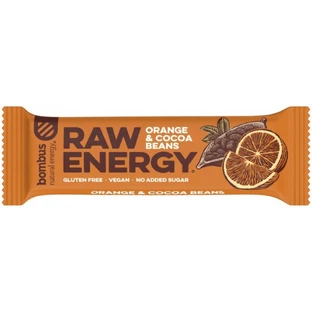 Barrita de proteínas con naranja y granos de cacao, 50 g, Raw Energy