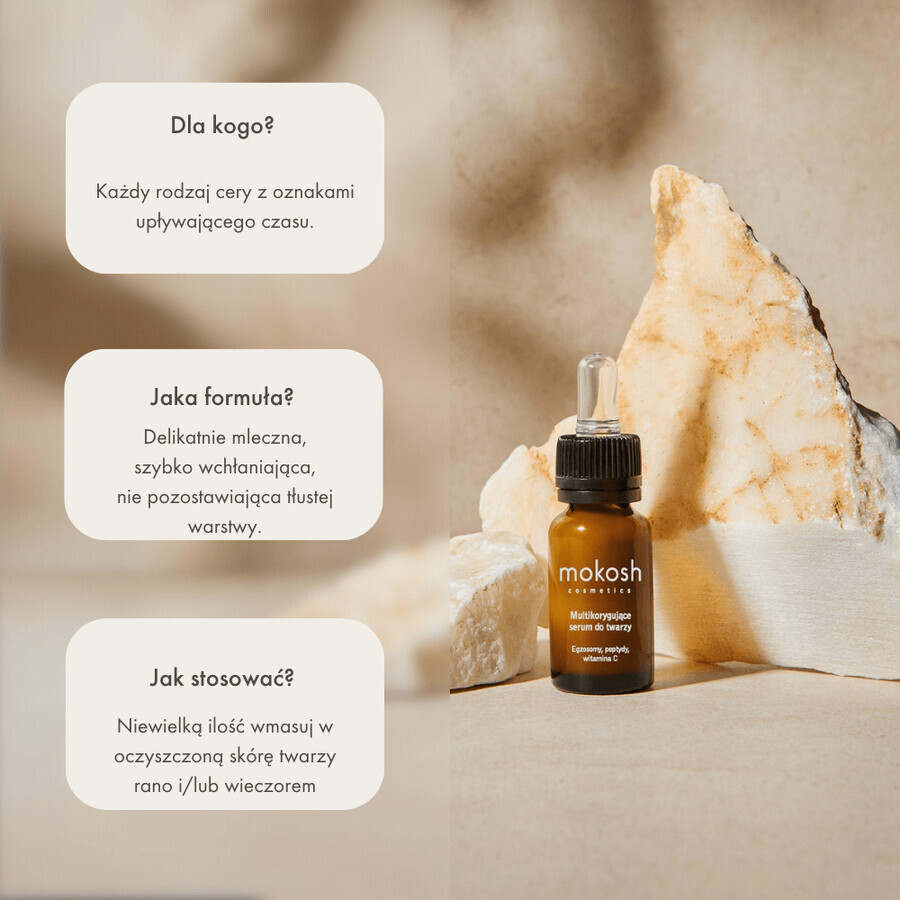Mokosh, multicorector facial serum, exosomes + peptide + vitamin C, 12 ml