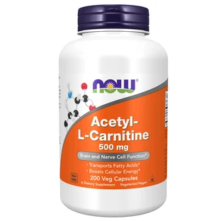 Now Foods Acetyl L-Carnitine, acétyl-L-carnitine 500 mg, 200 gélules végétales